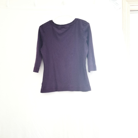 Eddie Bauer Womens size large 3/4 sleeve length purple blouse - Picture 2 of 3